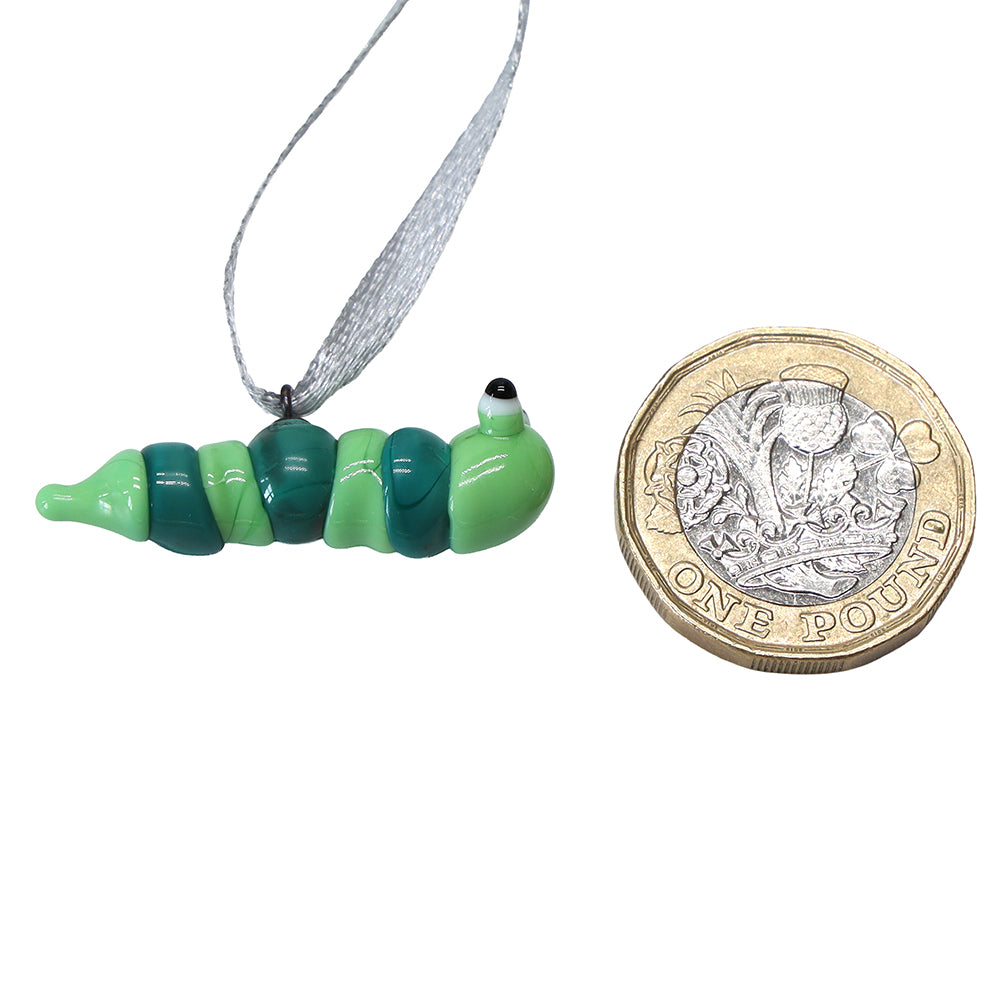 Tiny Glass Caterpillar Hanging Decoration