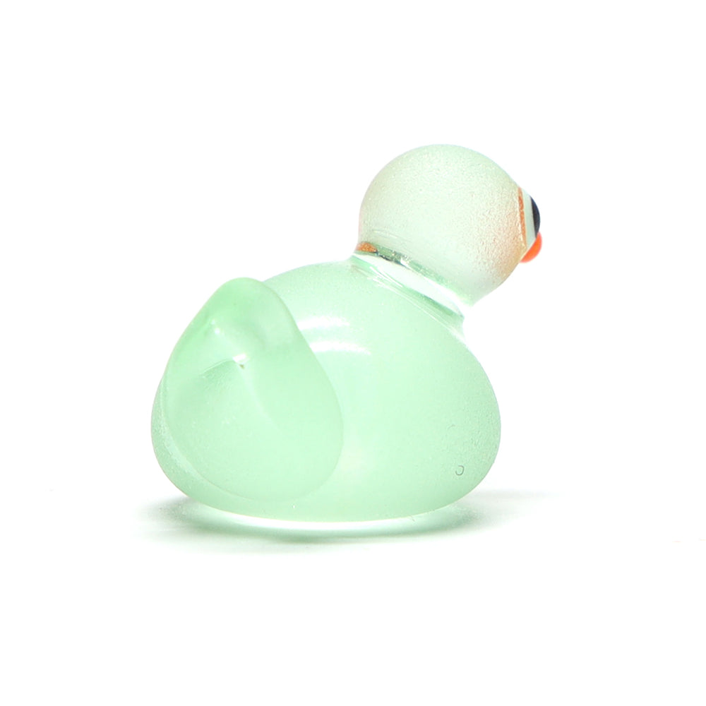 Green Frosted Glass Duck