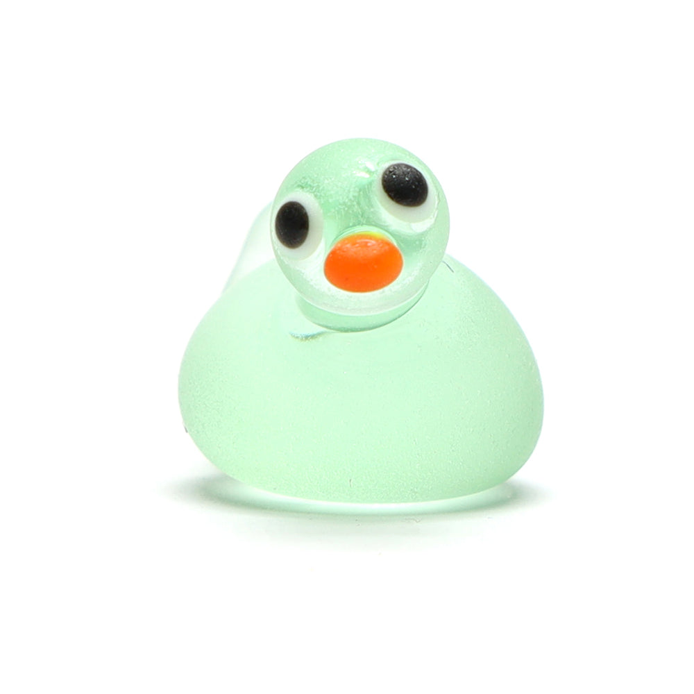 Green Frosted Glass Duck