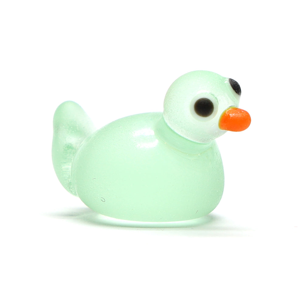 Green Frosted Glass Duck
