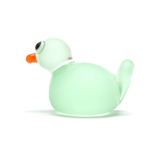 Green Frosted Glass Duck