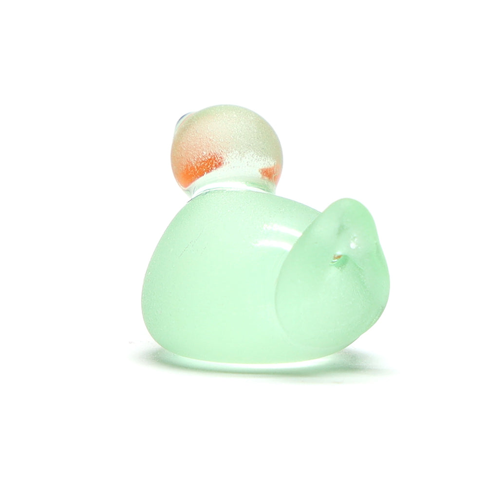 Green Frosted Glass Duck