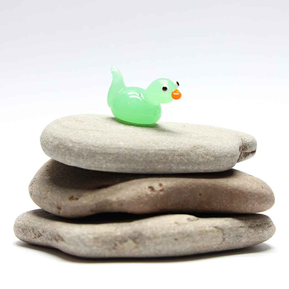 Green Opal Glass Duck