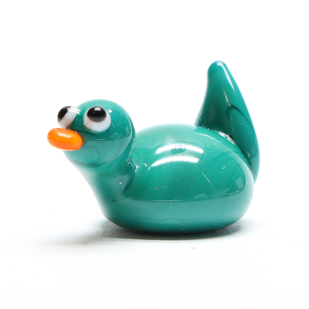 Green Opaque Glass Duck