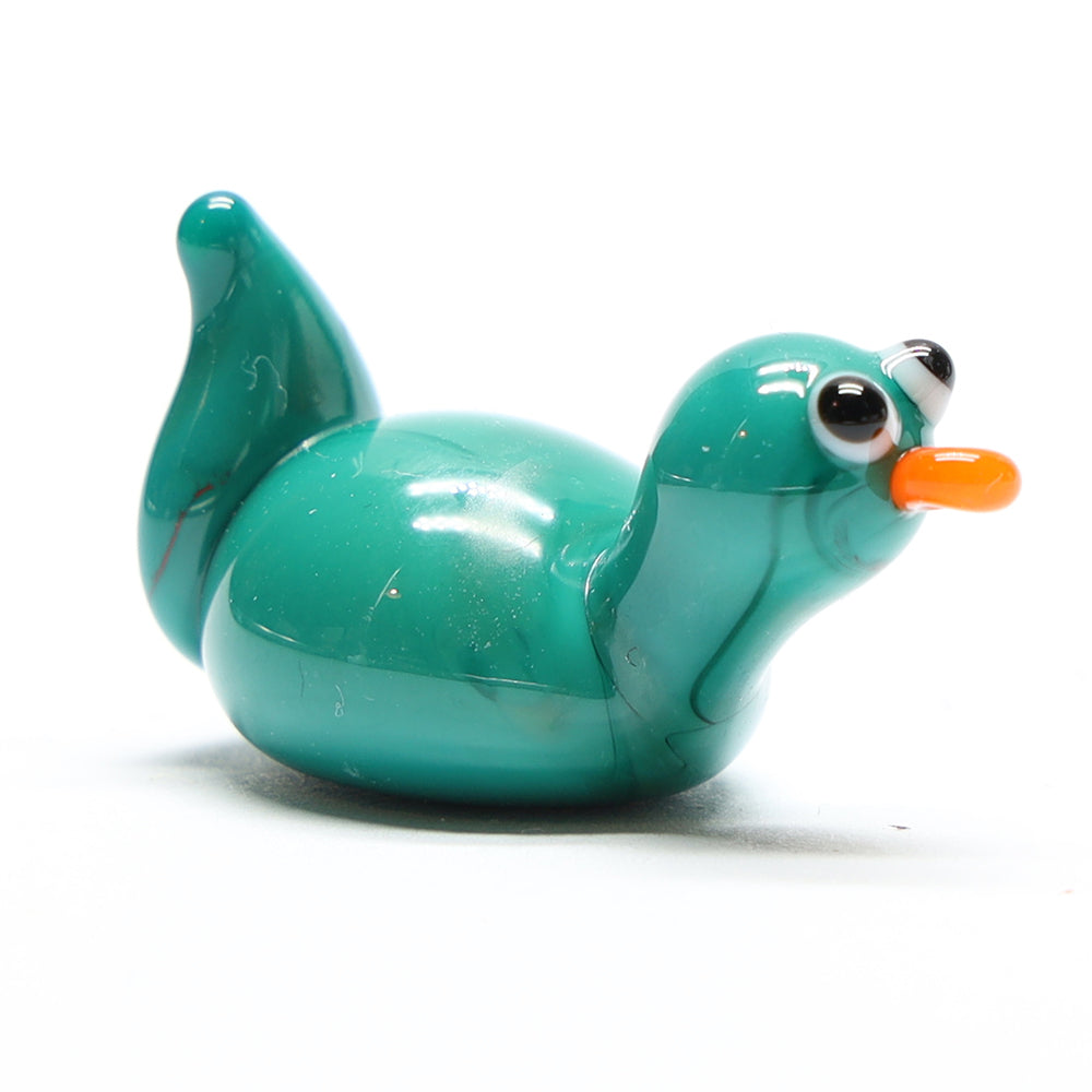 Green Opaque Glass Duck