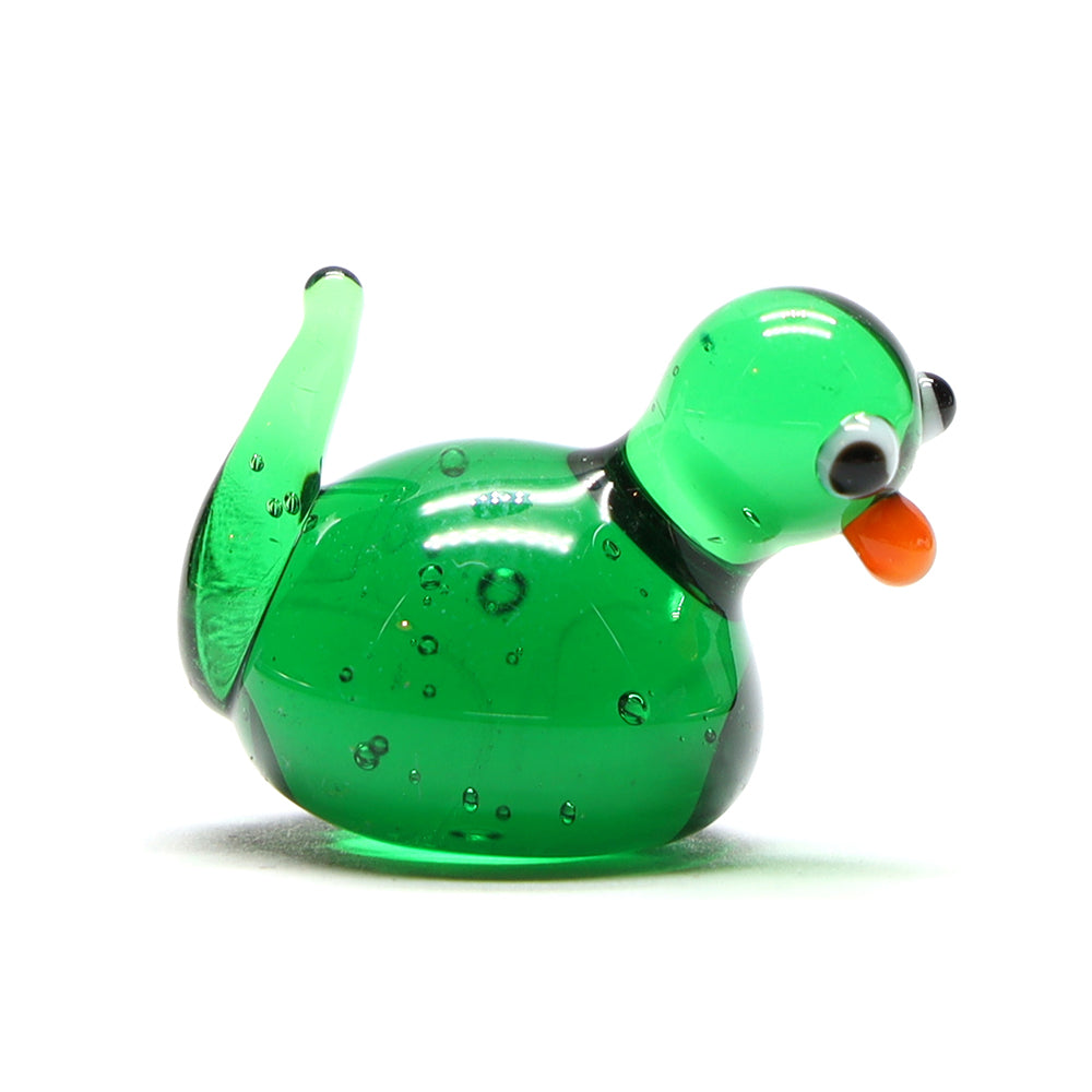 Green Transparent Glass Duck