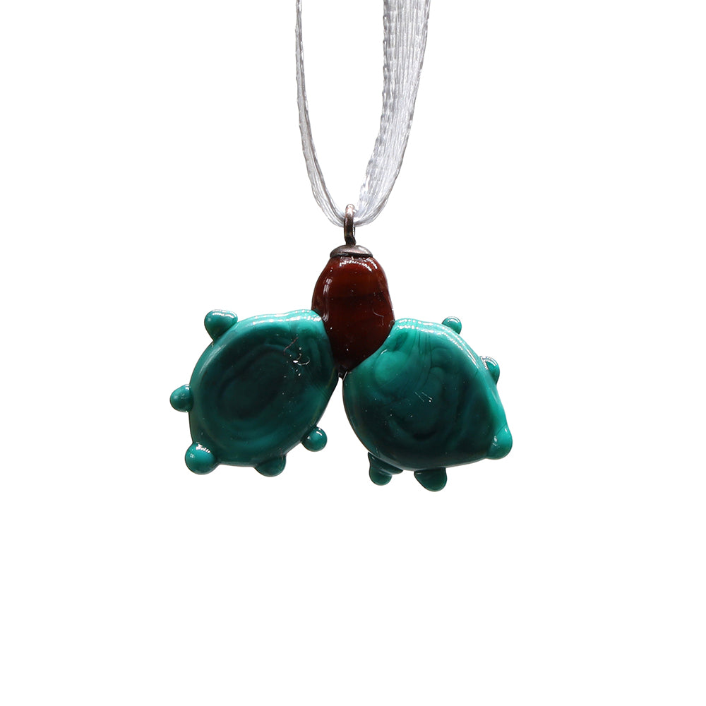 Tiny Glass Holly Hanging Decoration