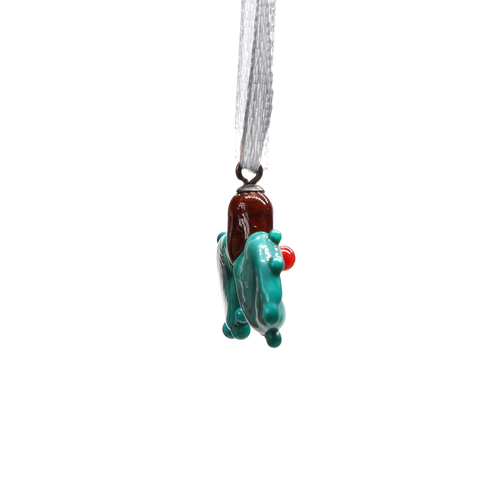 Tiny Glass Holly Hanging Decoration