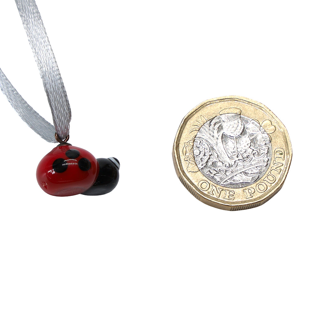 Tiny Glass Ladybird Hanging Decoration
