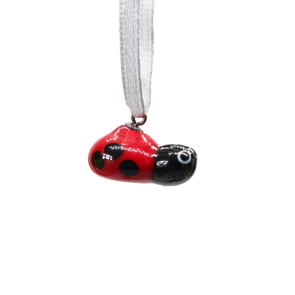 Tiny Glass Ladybird Hanging Decoration