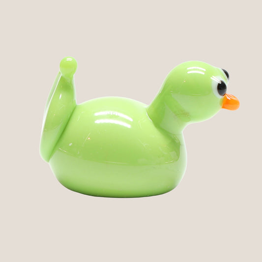 Lime Opaque Glass Duck