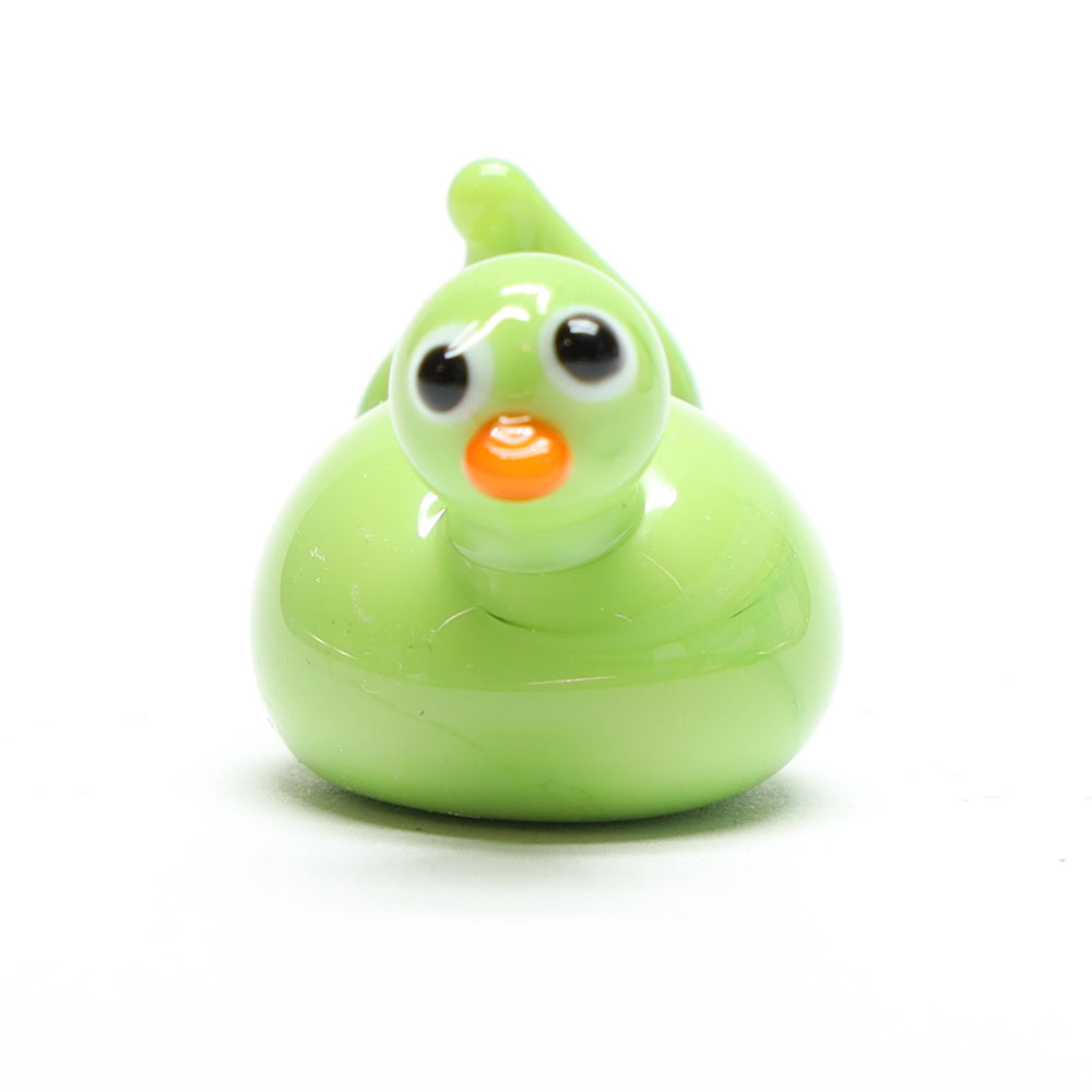Lime Opaque Glass Duck