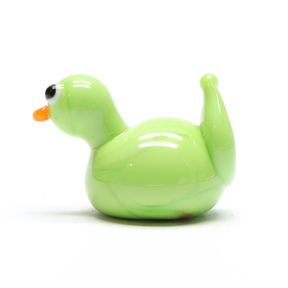 Lime Opaque Glass Duck