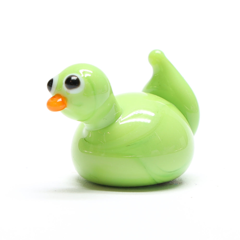 Lime Opaque Glass Duck