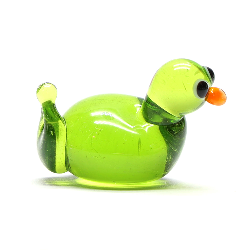 Lime Transparent Glass Duck