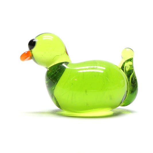 Lime Transparent Glass Duck