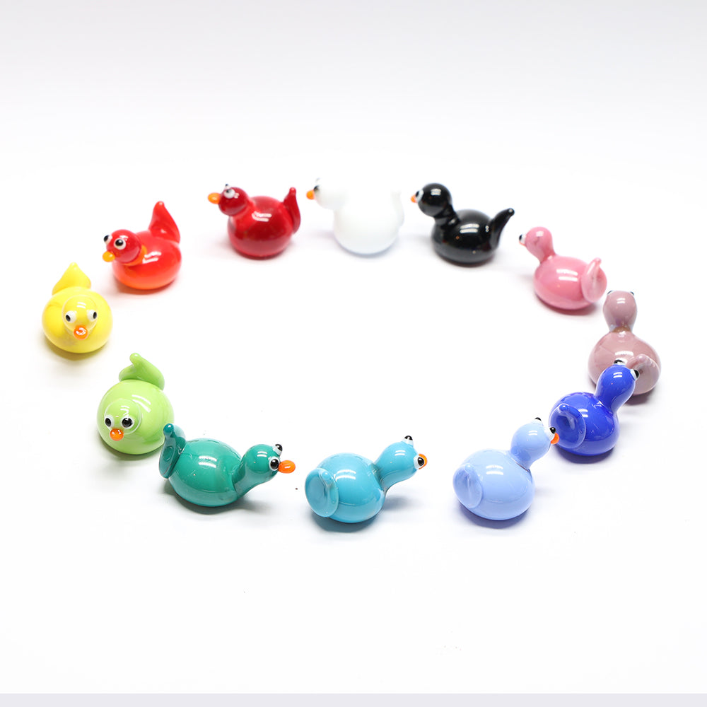 Black Opaque Glass Duck