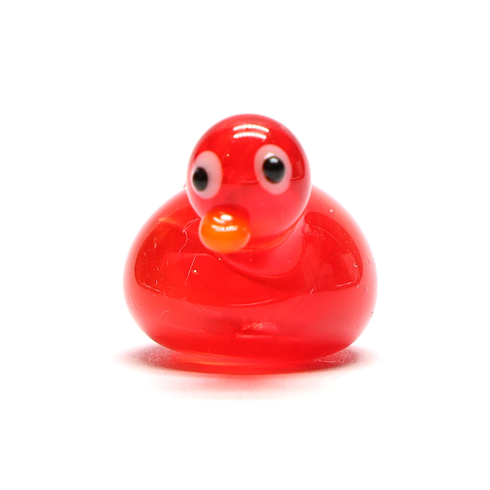 Orange Transparent Glass Duck