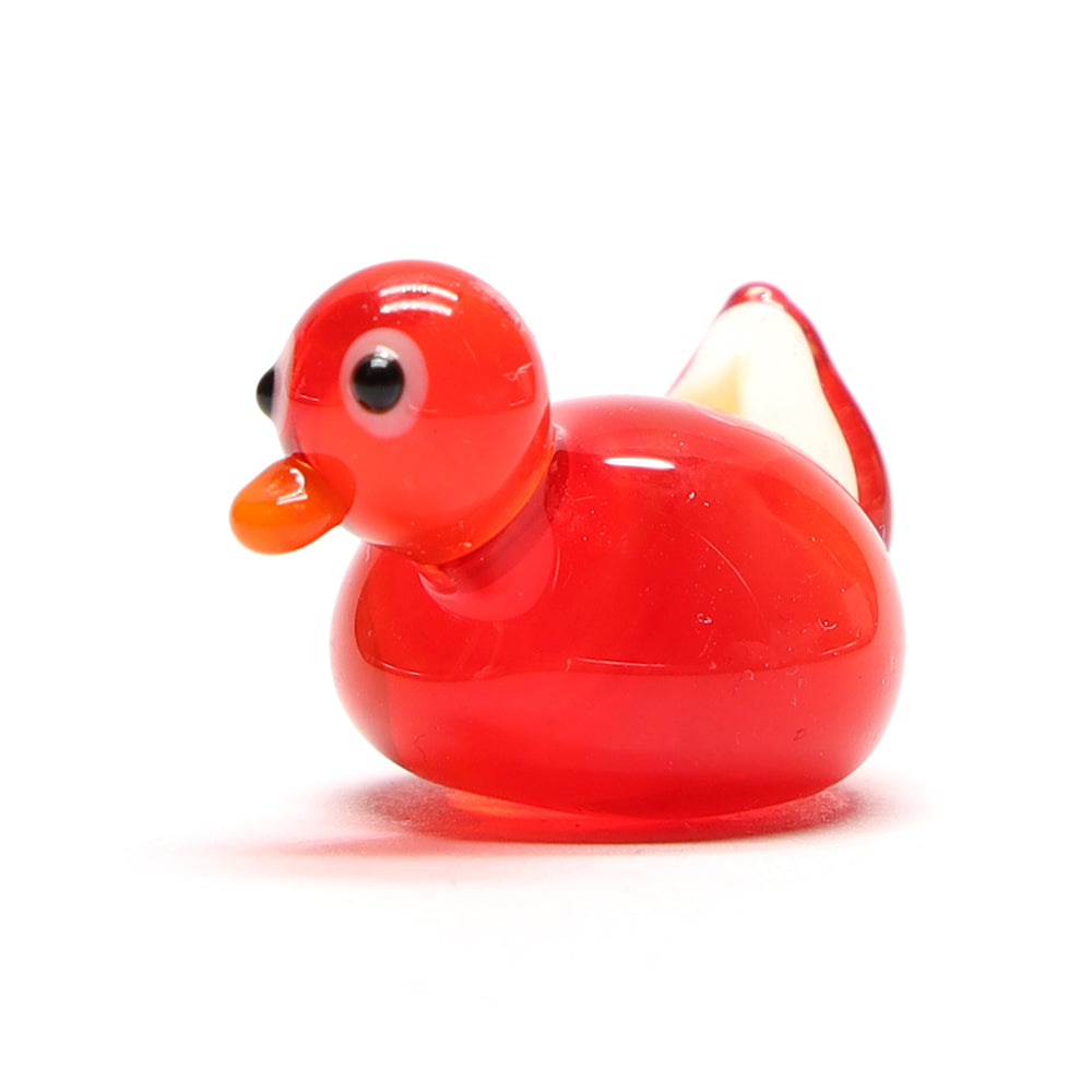 Orange Transparent Glass Duck