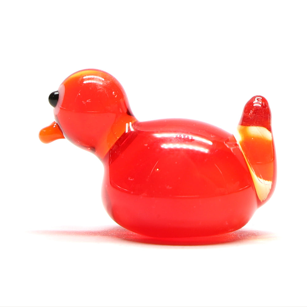 Orange Transparent Glass Duck