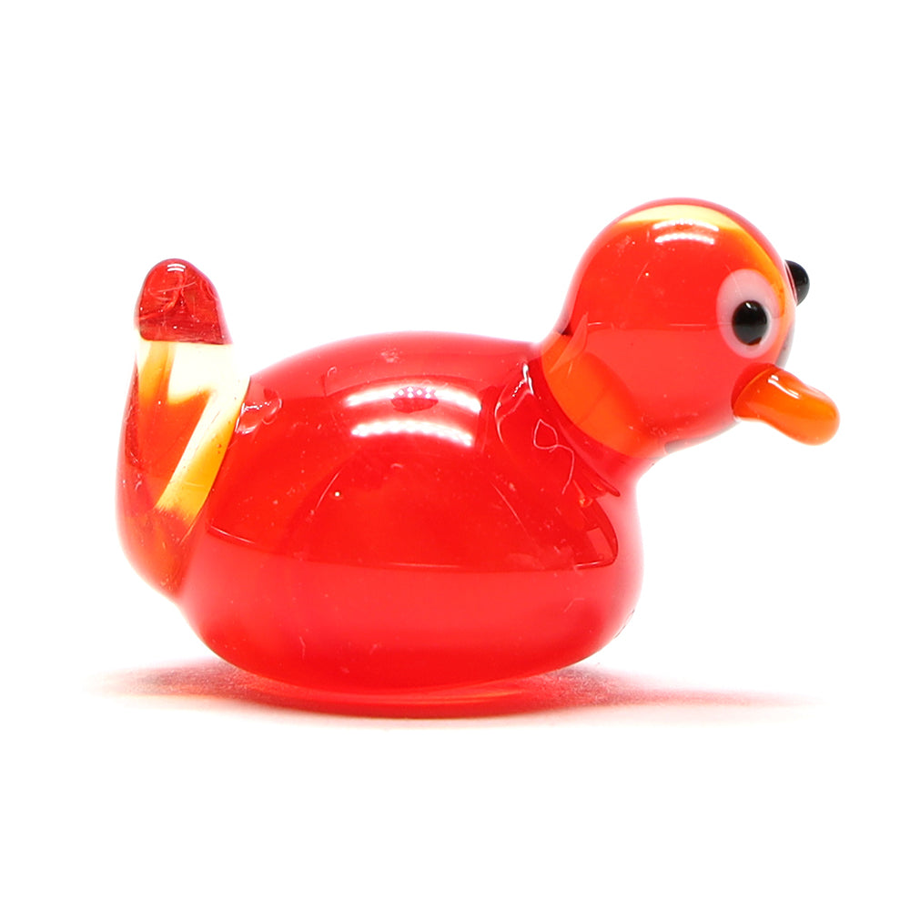 Orange Transparent Glass Duck