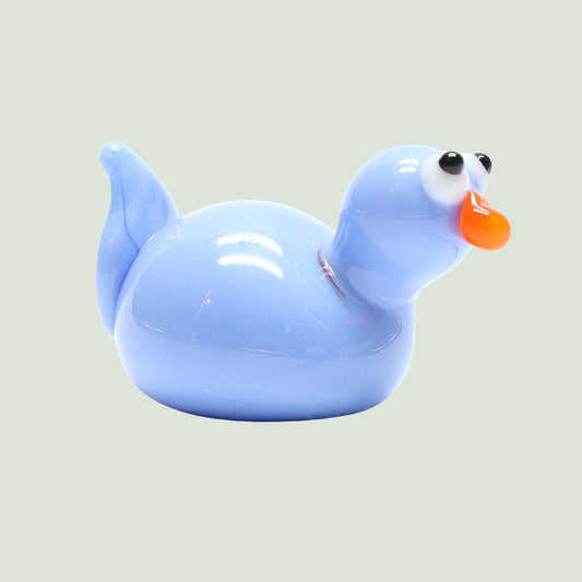 Pale Blue Opaque Glass Duck