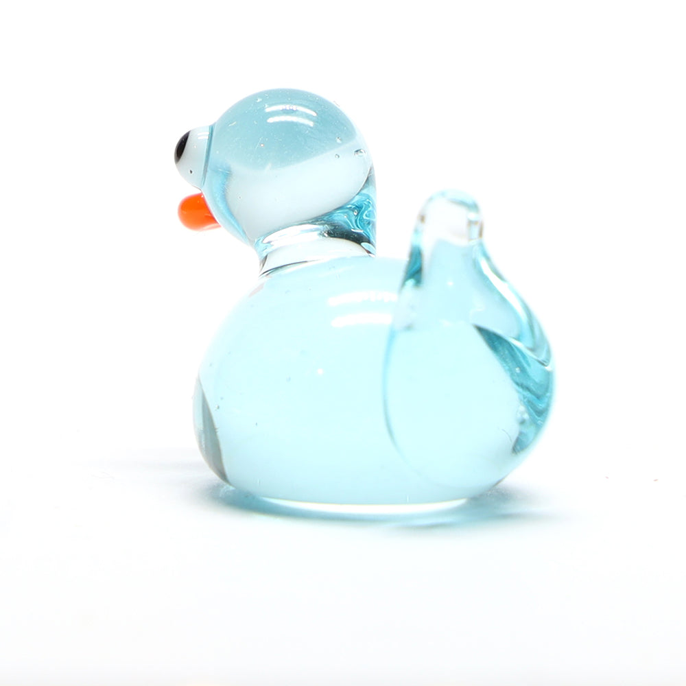 Pale Blue Transparent Glass Duck