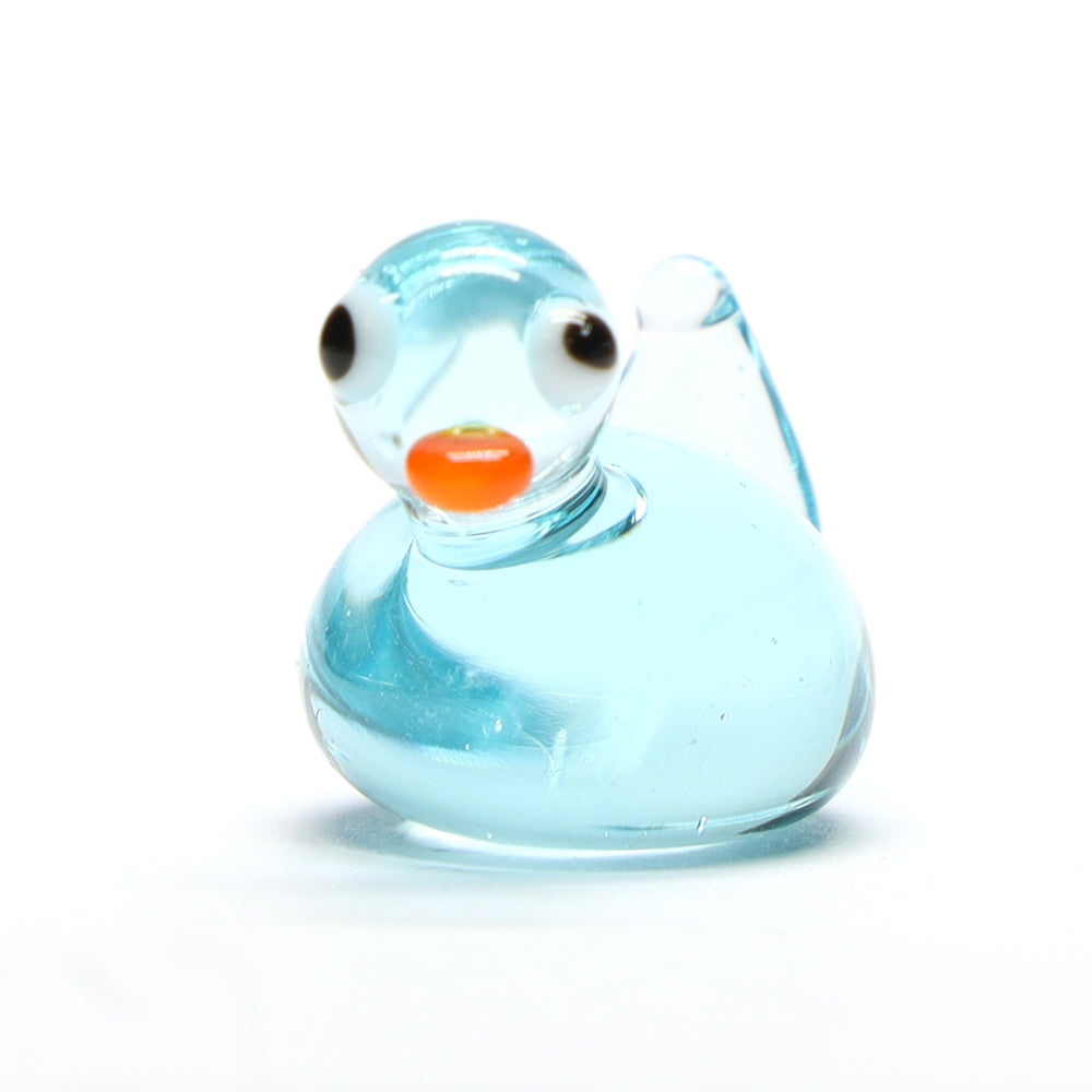 Pale Blue Transparent Glass Duck