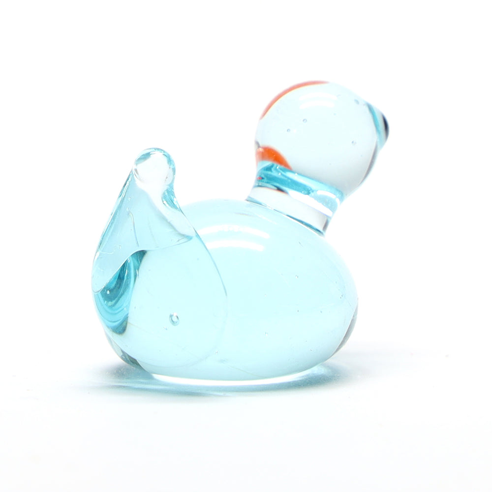 Pale Blue Transparent Glass Duck