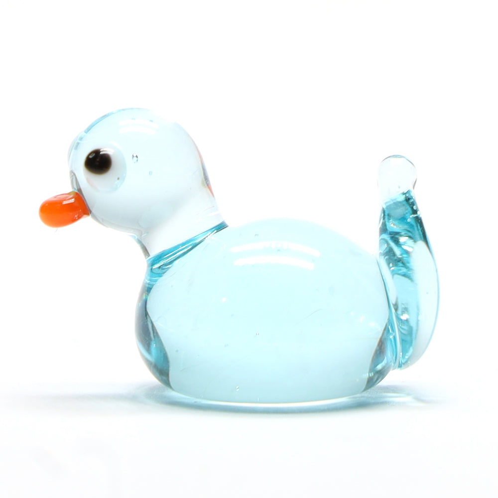 Pale Blue Transparent Glass Duck