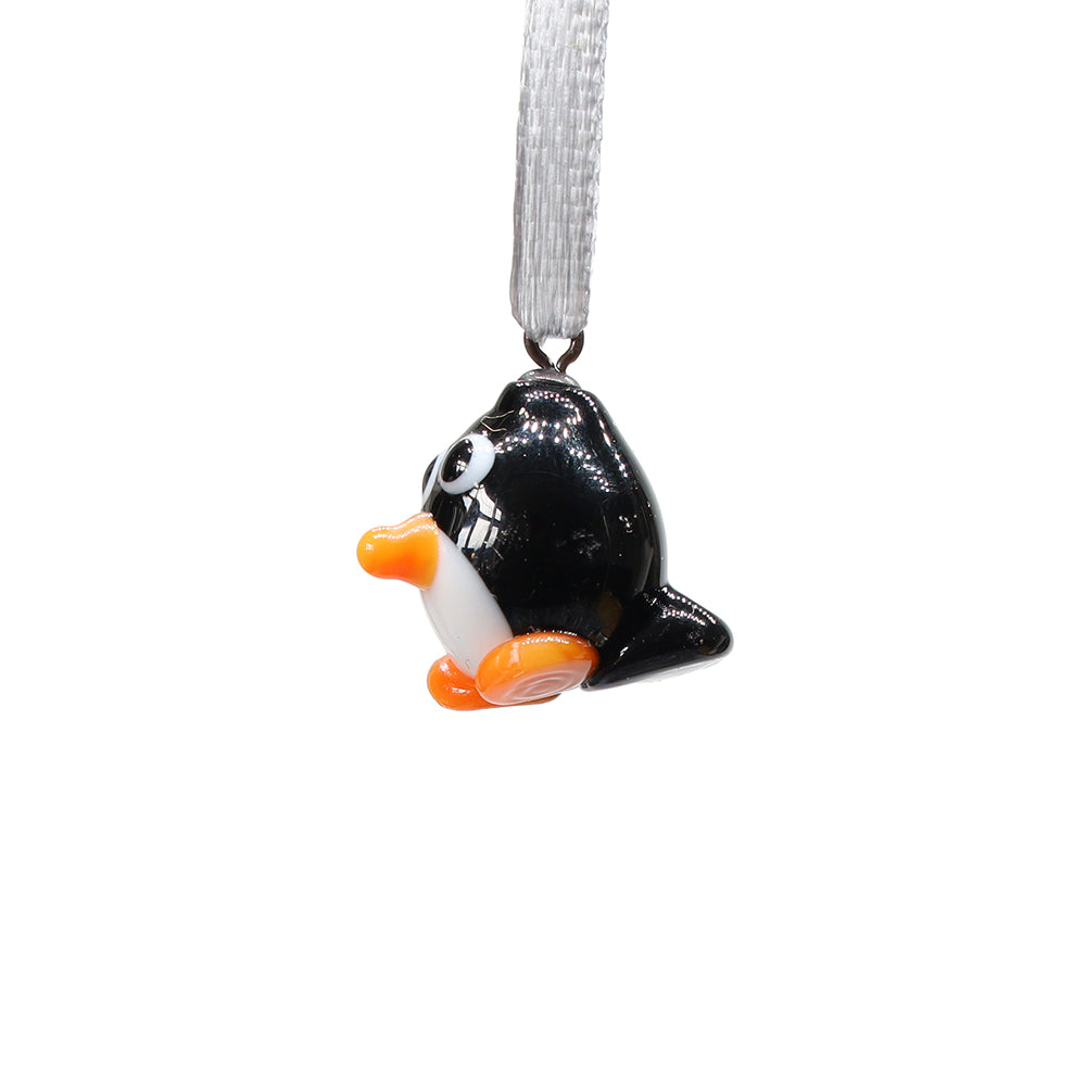 Tiny Glass Penguin Hanging Decoration