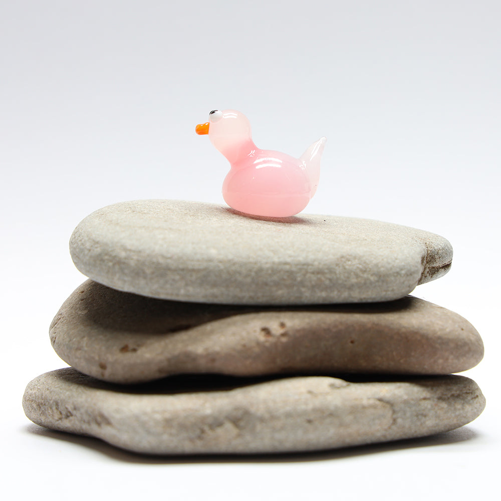 Pink Opal Glass Duck