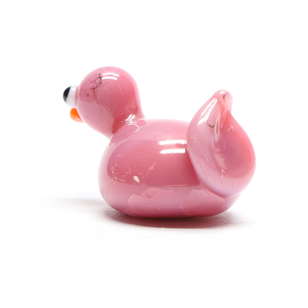 Pink Opaque Glass Duck