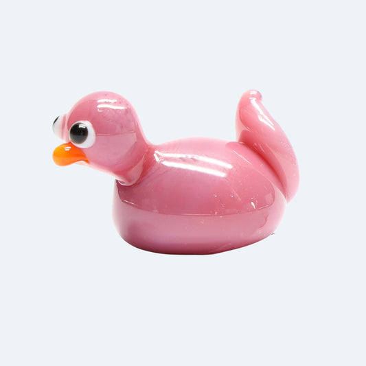 Pink Opaque Glass Duck