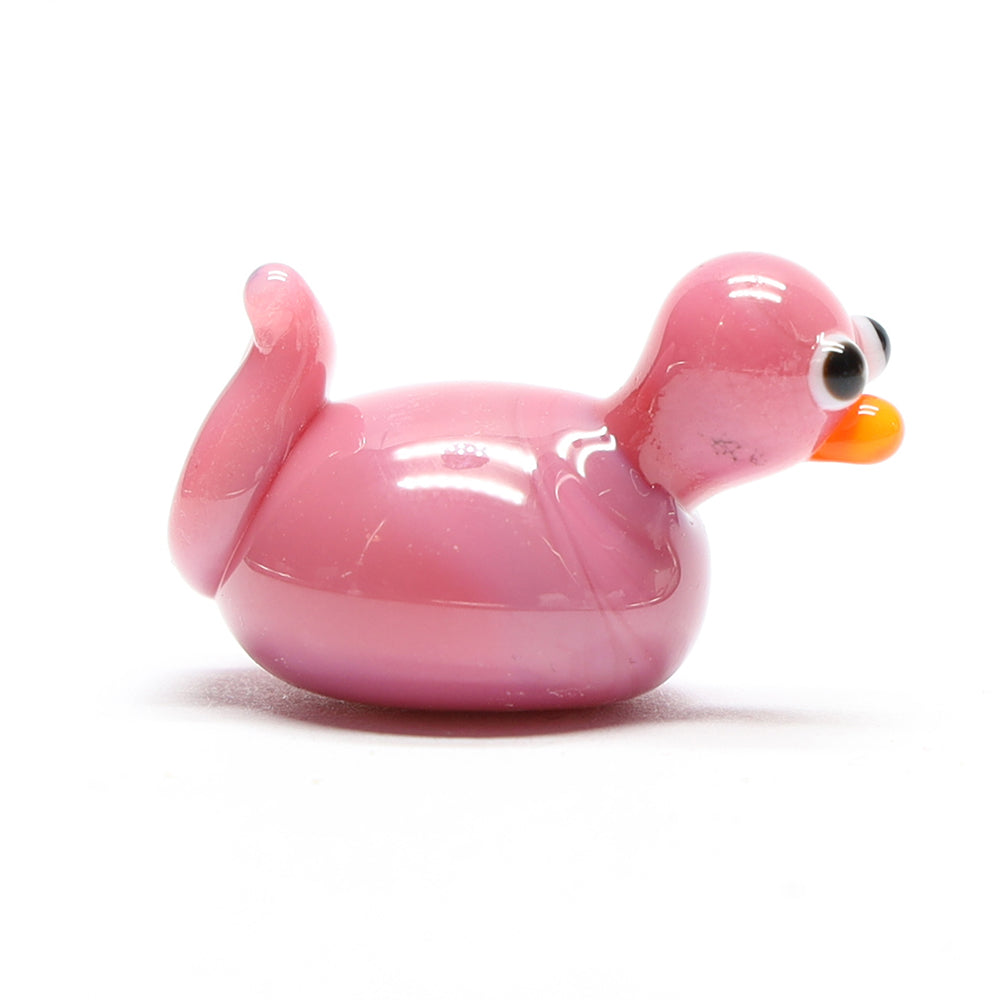 Pink Opaque Glass Duck