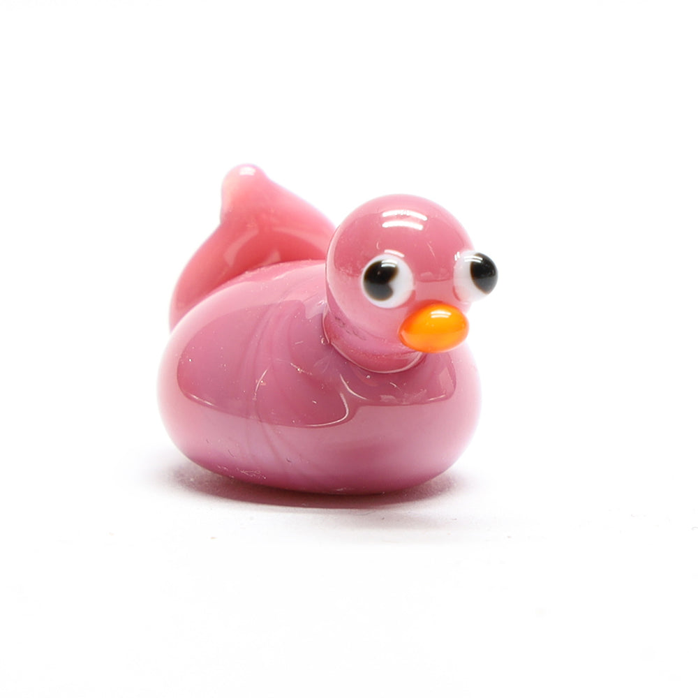 Pink Opaque Glass Duck