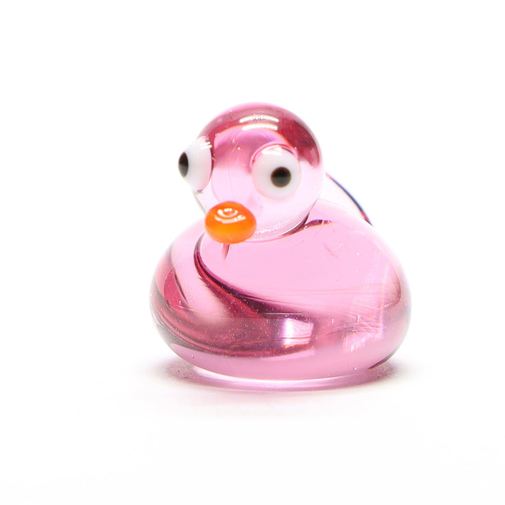 Pink Transparent Glass Duck
