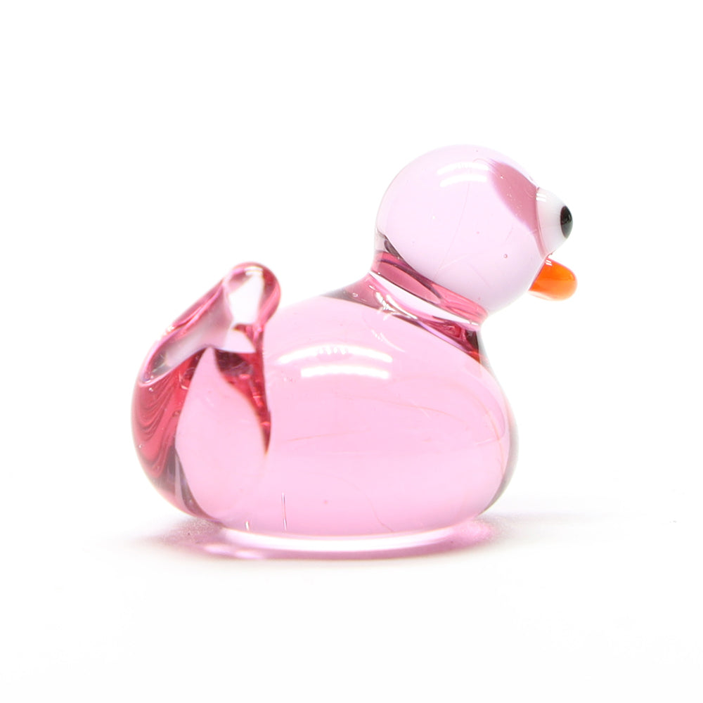 Pink Transparent Glass Duck