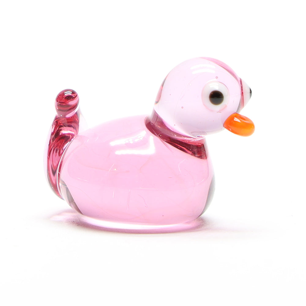 Pink Transparent Glass Duck