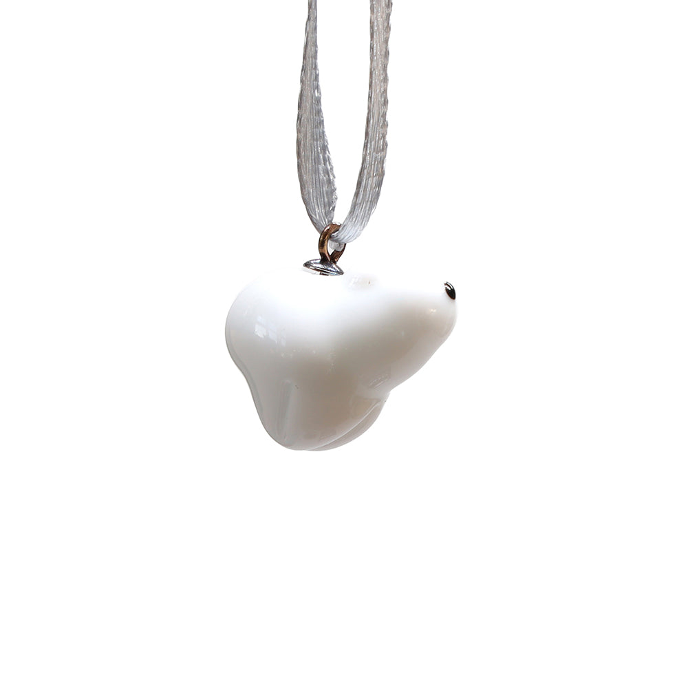 Tiny Glass Polar Bear Hanging Decoration