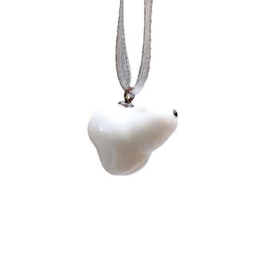 Tiny Glass Polar Bear Hanging Decoration