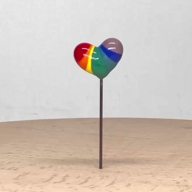 Heart decoration spinning through 360 degrees
