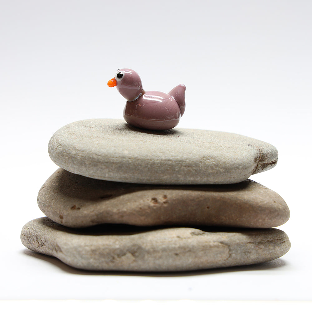 Purple Opaque Glass Duck