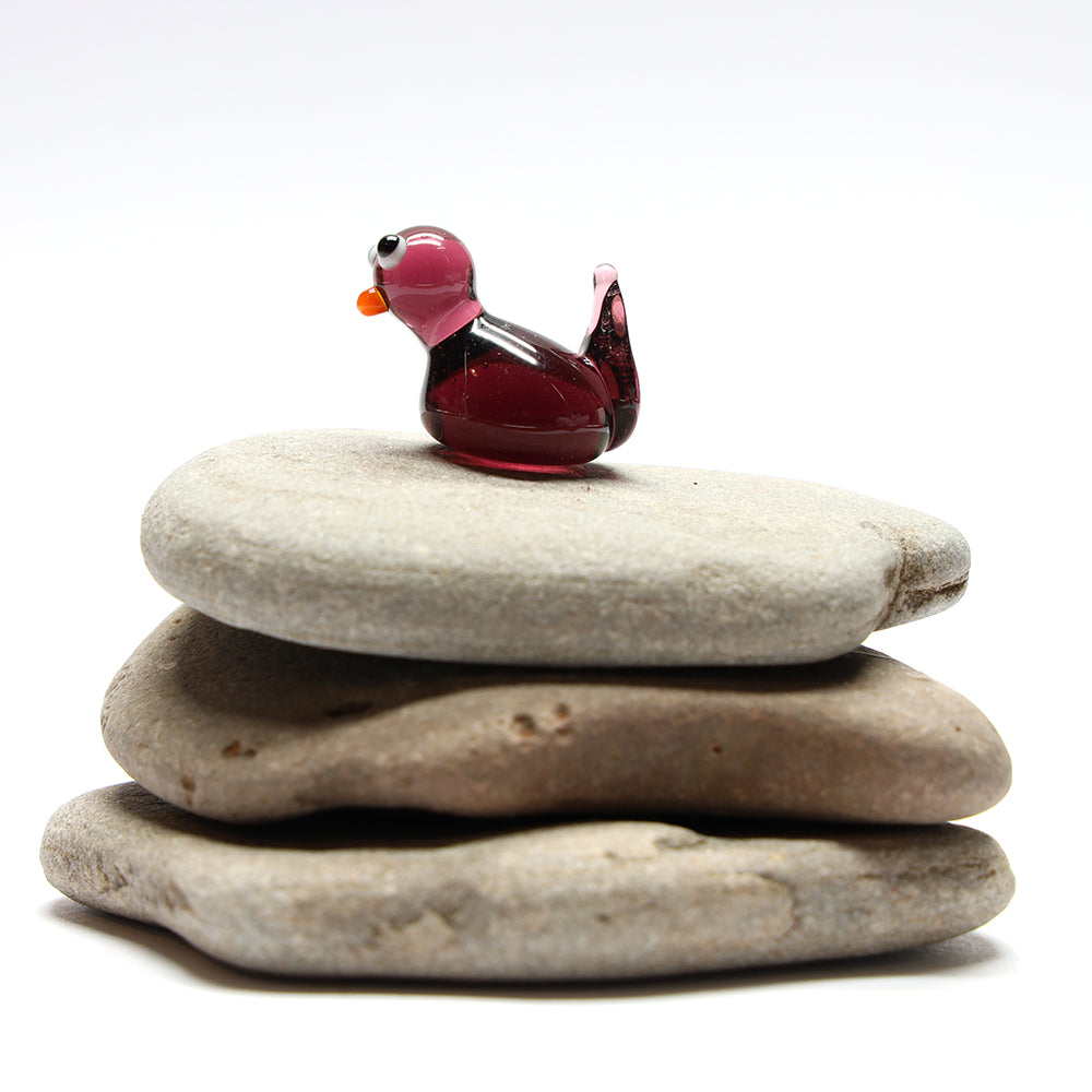 Purple Transparent Glass Duck