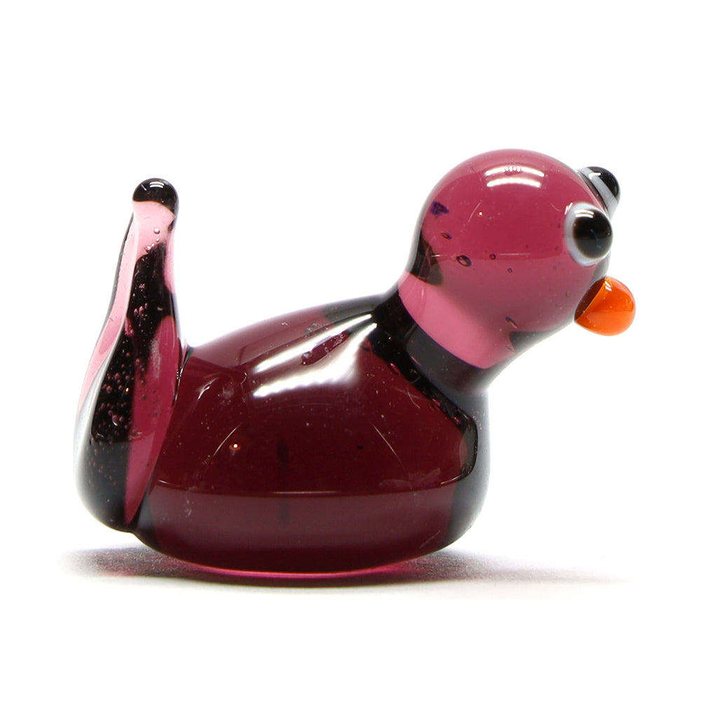 Purple Transparent Glass Duck
