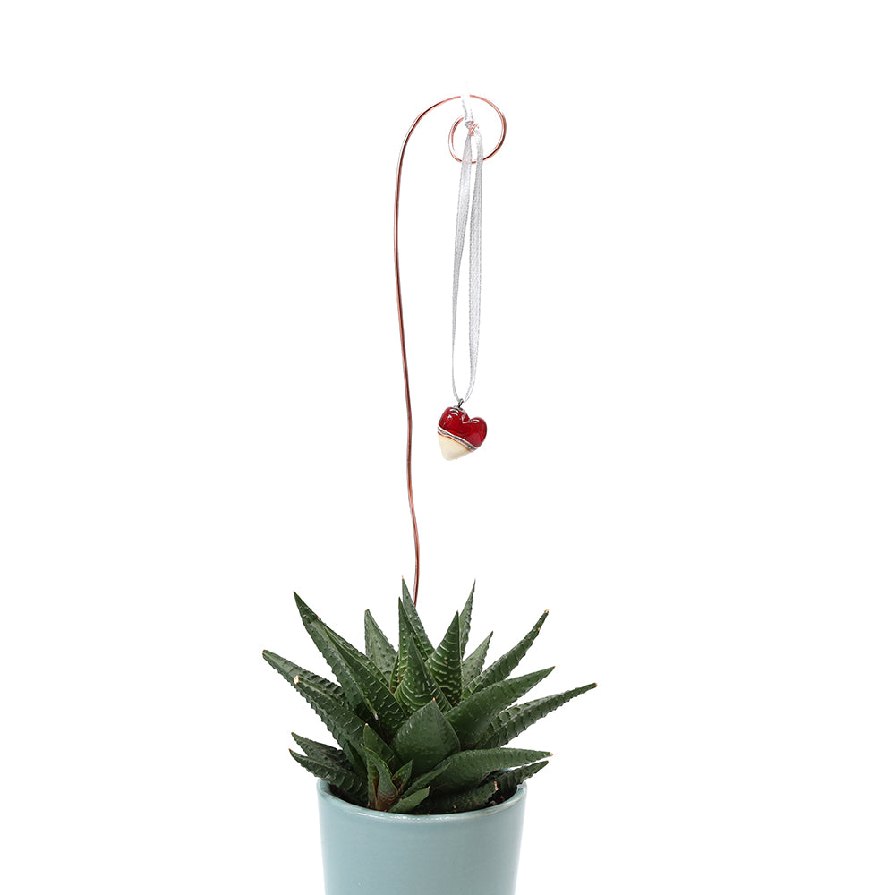 Tiny Glass Red Heart Hanging Decoration