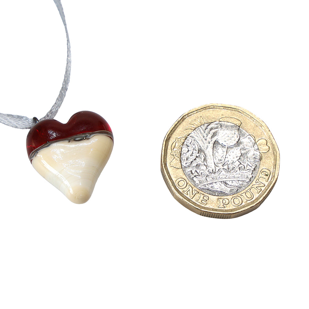 Tiny Glass Red Heart Hanging Decoration