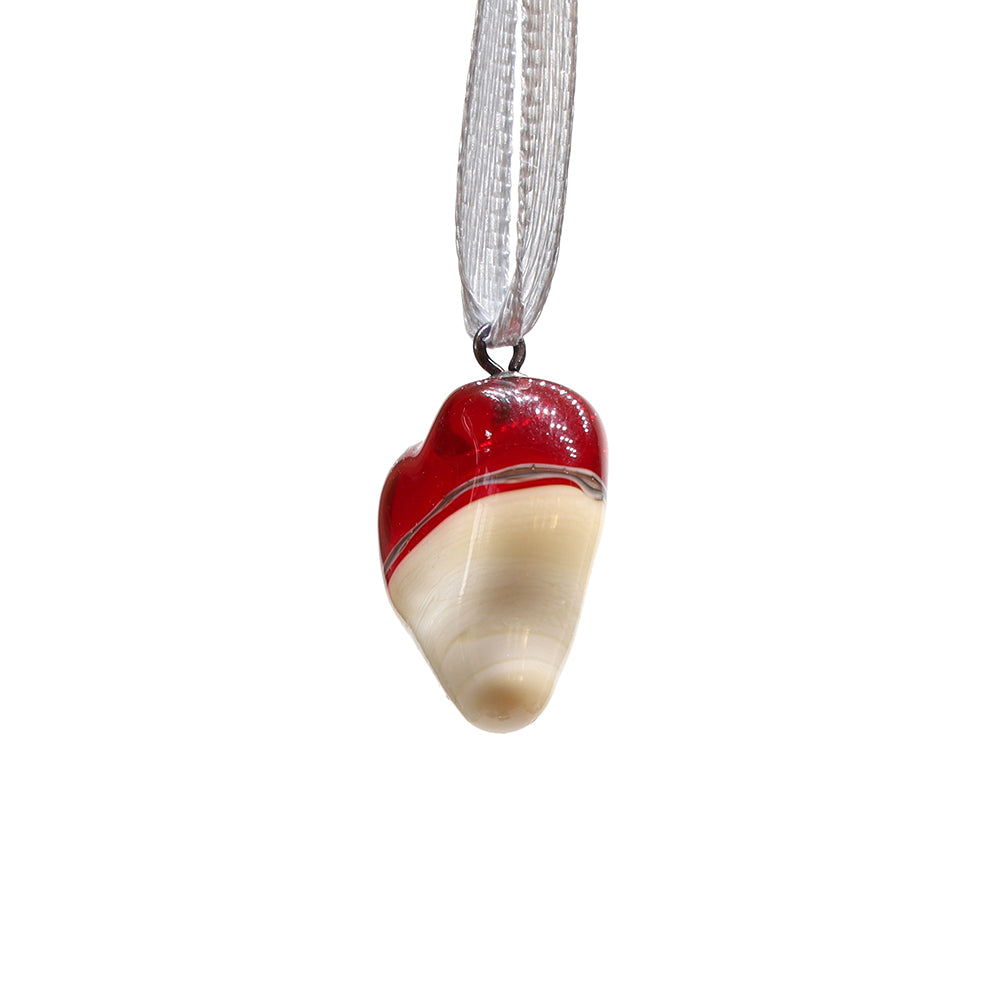 Tiny Glass Red Heart Hanging Decoration