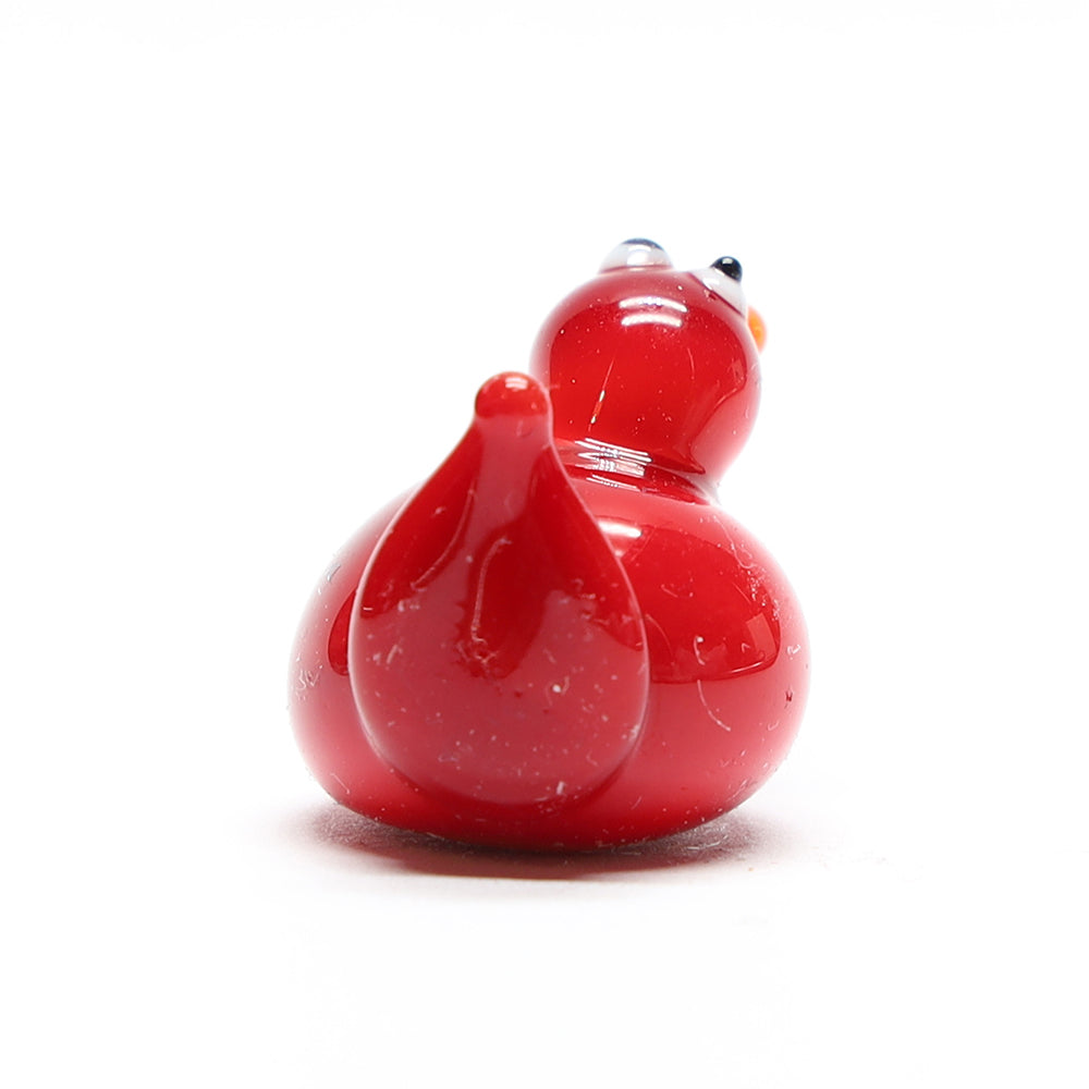 Red Opaque Glass Duck