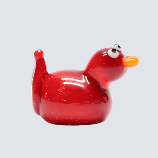 Red Opaque Glass Duck